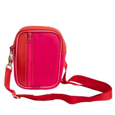 Imagem de Bolsa Raja, Shoulder Bag Transversal Artesanal em Silicone Rosa e Vermelho