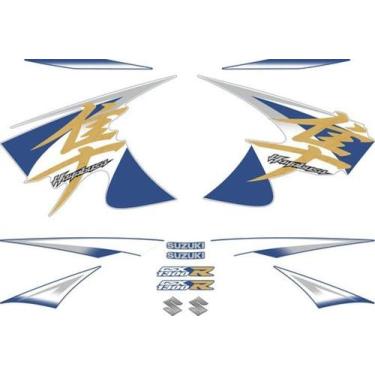 Imagem de Kit Adesivos Suzuki Gsxr 1300 Hayabusa 2014 Azul E Branca - Spts
