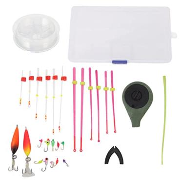 Imagem de Vara de Pesca No Gelo e Combinação de Molinete, Mini Vara de Pesca No Gelo Combinação de Carretel Portátil Vara de Pesca No Gelo Top Tips Swim Jigs Conjunto de Ganchos para (OD Verde)