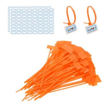 Imagem de PATIKIL Abraçadeiras de 15,2 cm, 100 peças, etiquetas de fio de nylon, etiquetas de marcação de fio de nylon, tiras de plástico autobloqueadas, escreva com etiquetas de papel para marcação Ethernet de