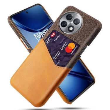 Imagem de Capa para Oneplus ACE 2 PRO,Tela e tampa de couro PU,Antideslizante,360°cobertura completa à prova de choque com 1 slot de cartão atrás,Prevenção de queda-Brown