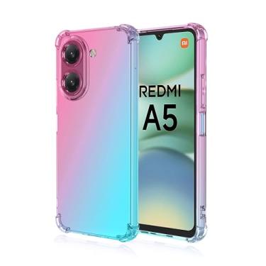 Imagem de CNPUTAO Capa para Redmi A5 4G / Poco C71 Air-Cushion Slim Soft TPU, amortecedor colorido gradiente transparente com cantos reforçados, capa Shockpoof rosa, verde