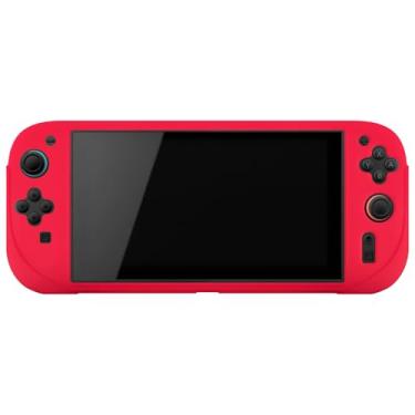 Imagem de Geekria Silicone Protective Case Compatible with New Nintendo Switch 2, Split Design Shockproof Anti-Scratch Shell, Game Accessories (Red)