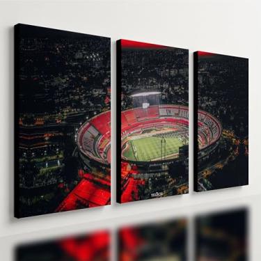 Imagem de Kit 3 Quadro Decorativo Morumbi São Paulo Futebol (40x28cm)