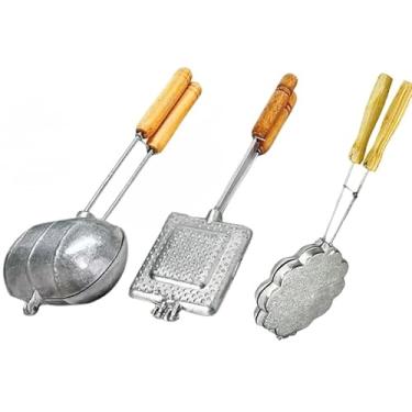 Imagem de Kit 4 Formas Sanduicheira Fogão Waffler + Crepe + Bauru + Pão Francês