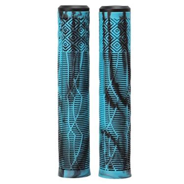Imagem de Bicycle Grip 22,2mm TPE Bracebar Tampa de borracha macia Antislip Grip com barra de trava para bicicletas de montanha e bicicletas design ergonômico (Preto azul)