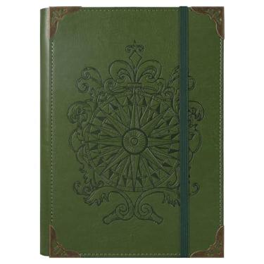 Imagem de TIEFOSSI A5 Pasta de 6 anéis para mulheres e homens, diário de couro PU com tampa dura, diário vintage bússola, cadernos retificados para a escola, agenda, viagens, trabalho, organizador