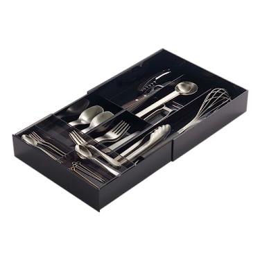 Imagem de Yamazaki Tower Extended & Slide Cutlery, Steel, Black