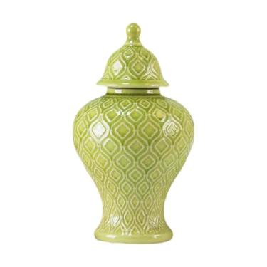 Imagem de BLWOTMOR Vaso de Cerâmica, Enfeite de Mesa, 4,9x9 Polegadas, Artesanato Multifuncional com Tampa, Jarra de para Decoração de Sala de Estar, Colecionável, Estilo B, Tamanho real