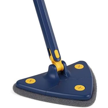 Imagem de Mop 360° Triangular Giratório com Cabo Ajustável – Esfregão de Limpeza Multiuso para Piso, Vidros e Paredes – Microfibra Lavável, Limpeza Profunda em Todos os Cômodos