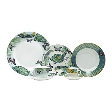 Imagem de Aparelho de Jantar 42pc de Porcelana Super White Nature Mail Box Lyor Branco e Verde