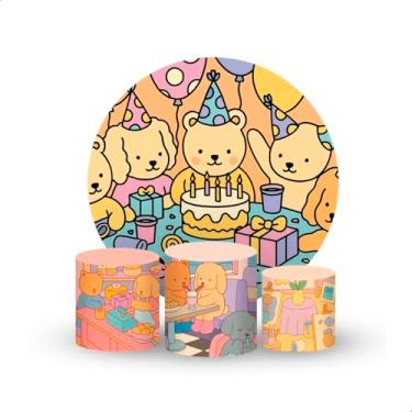 Imagem de Kit Capas Painel e Cilindros, Helanca, Estampado 3D, Trio G/M/P, Sistema Veste Fácil, 15 Cores Aniversario