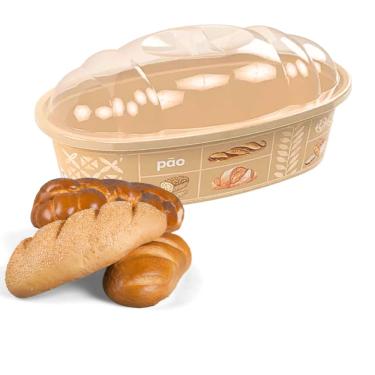 Imagem de Porta Pão /pães Caseiro Tampa Grande Plasutil Decoração Mesa