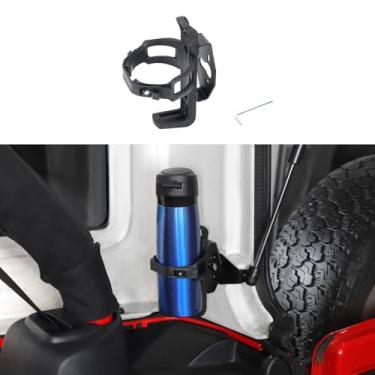 Imagem de CheroCar Extintor de incêndio 2 em 1 e suporte de copo adequado para Jeep Wrangler JK JKU JL JLU JLU Suporte seguro para a maioria dos extintores e copos padrão Organize sua área de carga