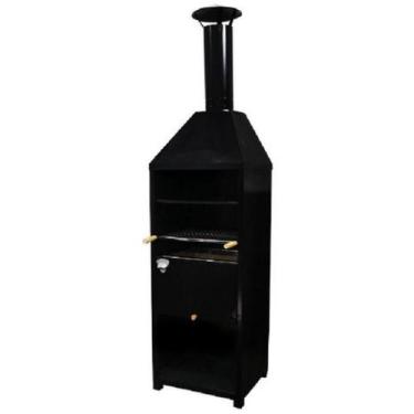 Imagem de Churrasqueira de Parede Etna Stilo Vulkania Toda Preta Moderna com Abr