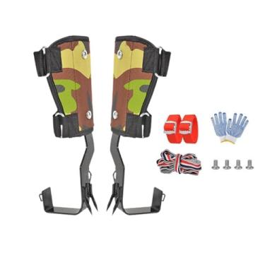 Imagem de MotiveTech Conjunto de Estacas para árvores, Equipamento para Escalada em árvores, Antiderrapante, Leve, Profissional, com Tira de Tornozelo para Aventuras Ao Ar, 2 Picos, Tamanho real