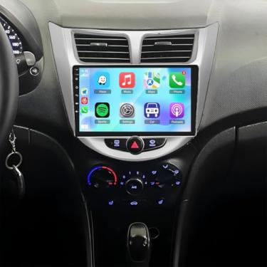Imagem de Estéreo automotivo Android 13 de 9 polegadas para Hyundai Accent 2010-2016/REIAN 2010-2012/VERNA 2014, receptor de áudio automotivo duplo Din HD com CarPlay e Android Auto GPS Bluetooth Wi-FI AHD
