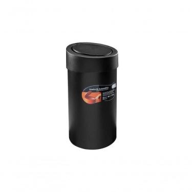 Imagem de Lixeira Coza Plástica Click Preta 9 Litros 20 Cm De Diâmetro Por 39,5 