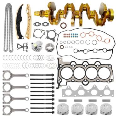 Imagem de Kit de revisão de reconstrução de motor 1.6L com virabrequim, bielas e kit de corrente de distribuição compatível com Hyundai Accent Veloster para Kia Rio Soul 2012-2017 23110-2B610 23510-2B010