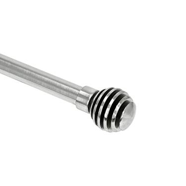 Imagem de Kit Varão Extensível de 1,60 m a 3,00 m, Espessura do tubo 25-28mm, 2 Ponteiras Decorativas Esfera, Cromado