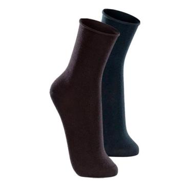 Imagem de Kit com 2 Pares de Meias sem Punho Casual Lupo 1275-011 Colorido, Azul