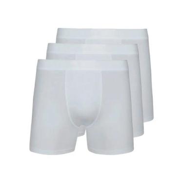 Imagem de Kit com 3 Cuecas Boxer Lupo 615-002, Branco, M