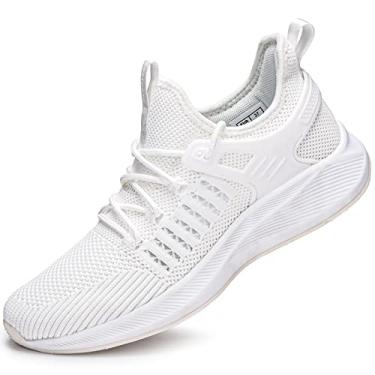 Imagem de SDolphin Tênis Brancos Para Mulheres, Caminhada - De Malha Da Moda, Calçados Femininos Sem Cadarço, Espuma Viscoelástica, Suporte Treino, Leve, Corrida