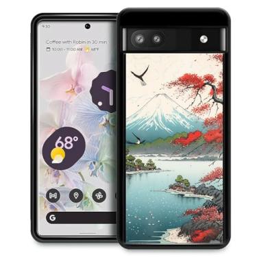 Imagem de CARLOCA Capa compatível com Google Pixel 7A, padrão Fuji de montagem japonesa para meninas, ultra proteção, à prova de choque, silicone macio, TPU, antiderrapante, traseira