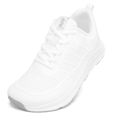 Imagem de KDN Tênis Masculino Com Biqueira Larga, Amortecimento, Antiderrapante, Para Corrida De Estrada, Caminhada, Confortável, Academia, Treino, Largura Branca