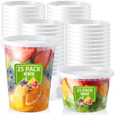 Imagem de Conjunto Deli Containers NEEBAKE 50 com tampas de plástico de 480 ml e