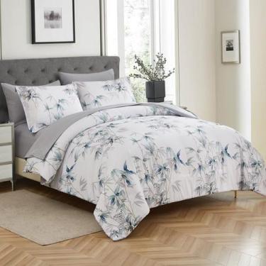 Imagem de Conjunto de edredom LXWORX King Size de 7 peças, cama em uma bolsa bra