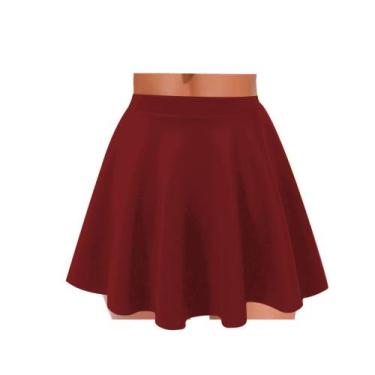 Imagem de saia godê rodada roupa feminina - topbrasil , Bordô, GG