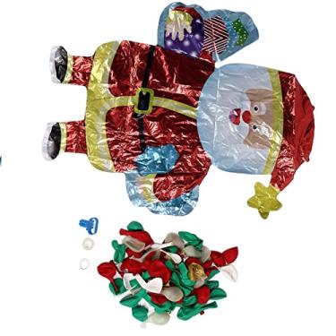 Imagem de Kit de guirlanda de balão de Santa, decorações de Natal de 106pcs com balões de papel alumínio