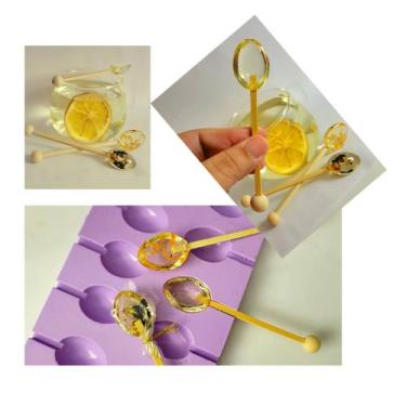 Imagem de L22 Molde de silicone pirulito colher de chá para decorar - confeitari