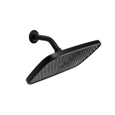 Imagem de Ducha 30x20 cm Preto Fosco Retangular c/ Cano de Parede - AMG Metais