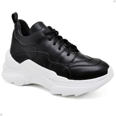 Imagem de Tênis Tenehi Feminino Sneaker Chunky Preto Tenehi com Cadarço Adicional Moderno (preto, BR, Adulto, Numérico, 34)
