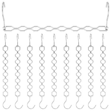 Imagem de ZJRDYYK Pacote com 10 cabides que economizam espaço, cabides organizadores de armário de pendurar em aço carbono, para calças, camisas, jeans, vestidos