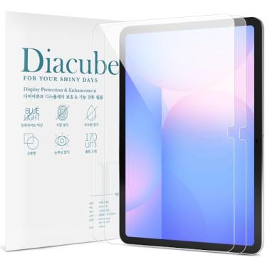 Imagem de DIACUBE Pacote com 2 protetores de tela para Samsung Galaxy Tab S10 FE Plus 33.3 cm, película híbrida PET revestida com vidro 8H [inquebrável] HD transparente, resistente a arranhões, compatível com