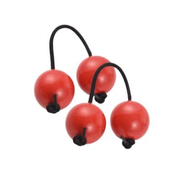 Imagem de Chiffonade 2 peças Asalato Shakers, percussão Kashaka bolas rítmicas instrumento musical africano bola de tambor com ponta de dedo Asalato (vermelha)