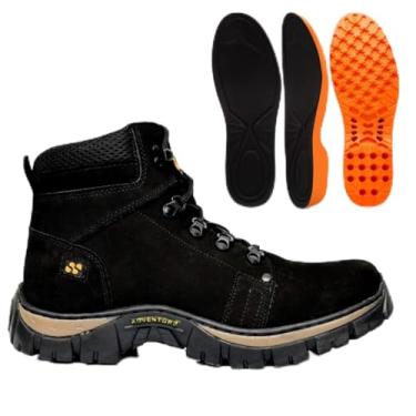 Imagem de Coturno Adventure Trail Spiller Shoes, Bota em Couro Nobuck Preto, Solado Antiderrapante para Trilha (Preto, BR, Adulto, Numérico, 42)
