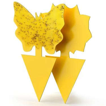 Imagem de Armadilhas pegajosas para insetos - armadilhas amarelas pegajosas para moscas internas e externas - coletores de insetos de dupla face, mosquitos, moscas brancas, pulgões, mineiros de folhas