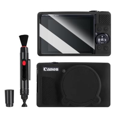 Imagem de Seltureone Capa compatível com Canon PowerShot SX740/SX730 HS com protetor de tela e caneta de limpeza de lentes, capa protetora de silicone macio com tampa de lente para acessórios Canon PowerShot