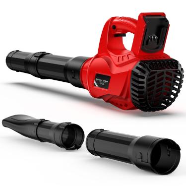 Imagem de denqir Soprador de folhas sem fio para Milwaukee M18 alimentado por bateria (sem bateria) com 6 modos de velocidade, soprador de folhas elétrico portátil sem escova de 500 CFM/150 MPH para cuidados