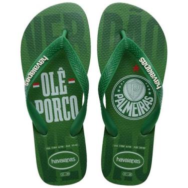 Imagem de Chinelo havaianas unissex top times palmeiras 4148309, Verde, Branco, 