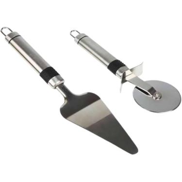 Imagem de Conjunto de Pizza de Duas PeçAs com EspáTula e Cortador de AçO InoxidáVel