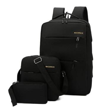 Imagem de Kit 3 Itens Mochila Bolsa Versátil Notebook Ou Escritório