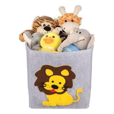 Imagem de Cesto Organizador Dobrável Quarto Infantil Animais Brinquedo - PGB, Am