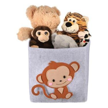 Imagem de Cesto Organizador Dobrável Quarto Infantil Animais Brinquedo - PGB, Ma