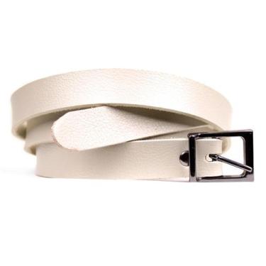 Imagem de Cinto Slim com Fivela Grafite Artlux FM002, Off white