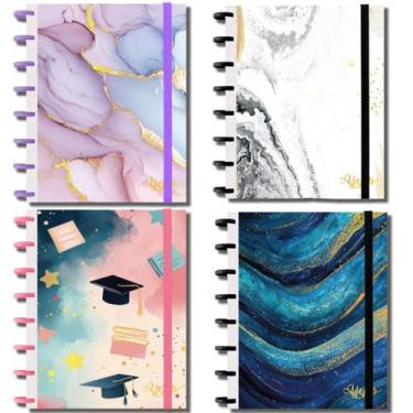 Imagem de Caderno Capa Dura Feminina Com Discos 80 Folhas Pautadas De Tamanho A4